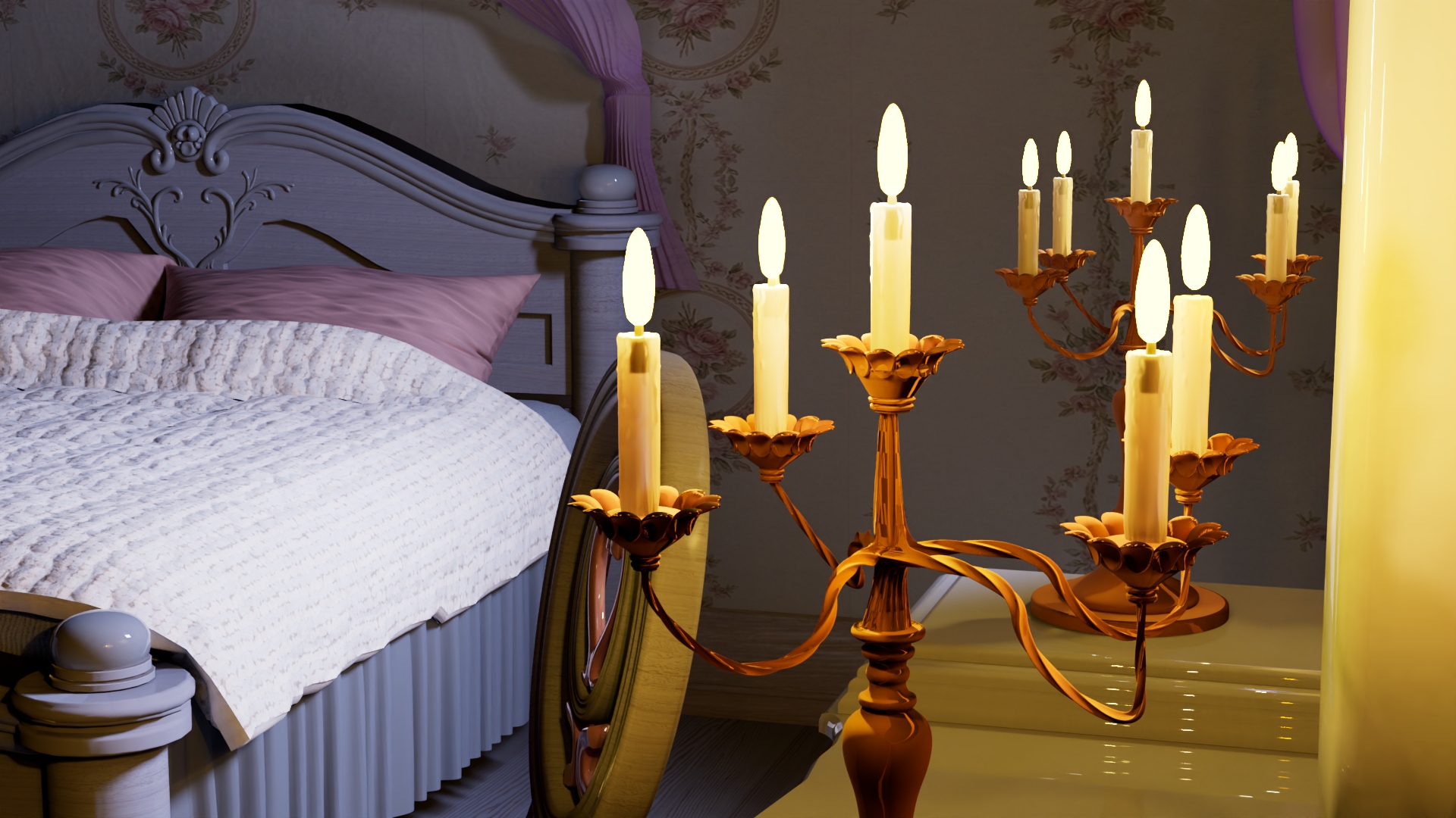 3D Coquette Room — Candelabra Detail